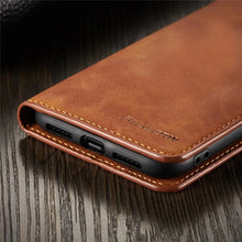 Lade das Bild in den Galerie-Viewer, iPhone Leder Wallet Card Flip Case, hochwertige Leder Premium iPhone Hülle
