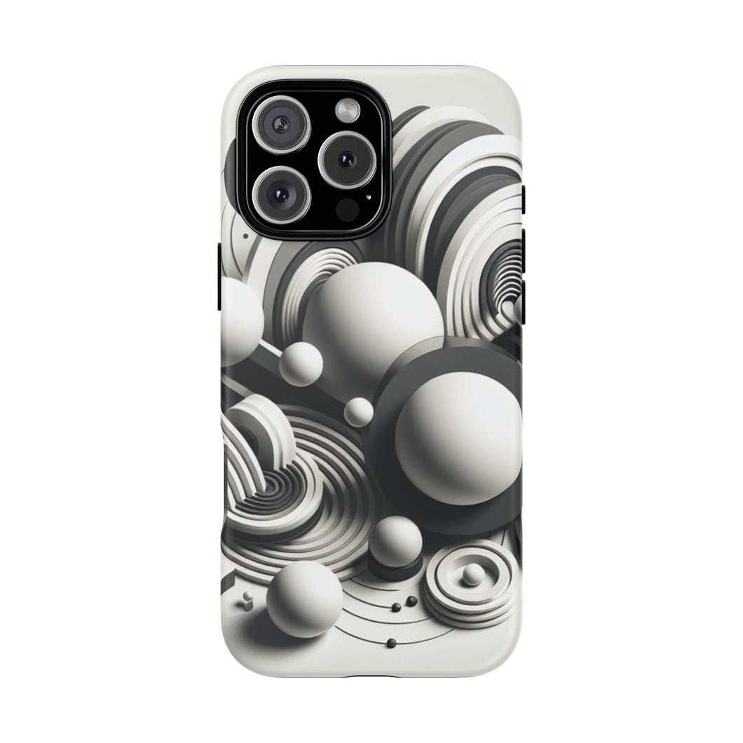 iPhone Hülle ''Mono Circles'', minimalistisches Design, hochwertiges Premium iPhone Case