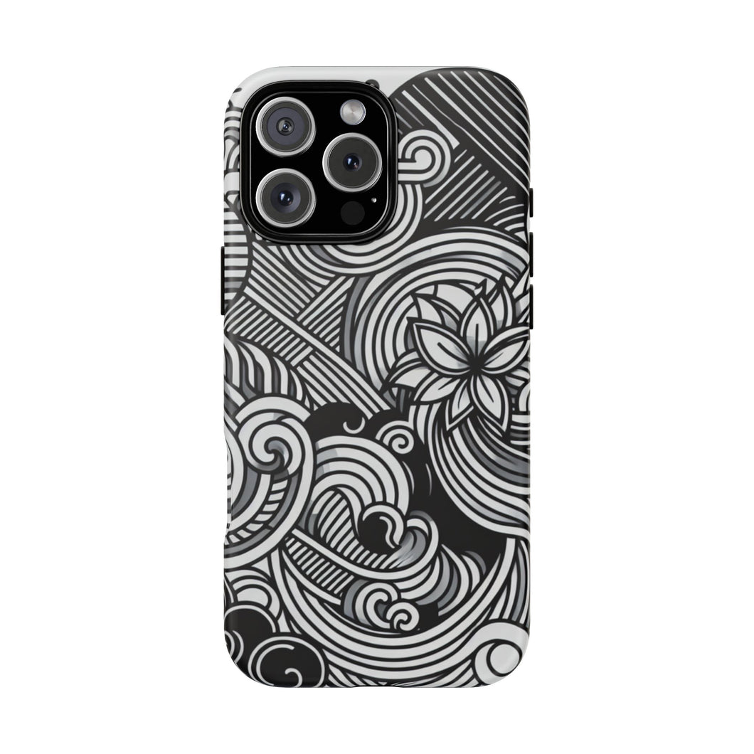 iPhone Hülle ''Zen Harmony'', minimalistisches Design, hochwertiges Premium iPhone Case