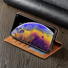 Lade das Bild in den Galerie-Viewer, iPhone Leder Wallet Card Flip Case, hochwertige Leder Premium iPhone Hülle
