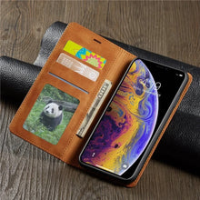 Lade das Bild in den Galerie-Viewer, iPhone Leder Wallet Card Flip Case, hochwertige Leder Premium iPhone Hülle
