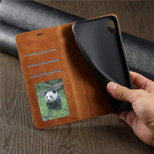 Lade das Bild in den Galerie-Viewer, iPhone Leder Wallet Card Flip Case, hochwertige Leder Premium iPhone Hülle
