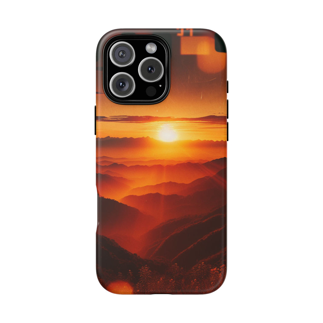 iPhone Hülle ''Sunset Peaks'', Natur Landschaft Design, hochwertiges Premium iPhone Case