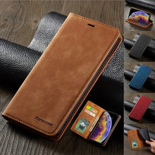 Lade das Bild in den Galerie-Viewer, iPhone Leder Wallet Card Flip Case, hochwertige Leder Premium iPhone Hülle
