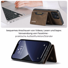 Lade das Bild in den Galerie-Viewer, iPhone Card Magnetic Removable Case | abnehmbares magnetisches Kunstleder Etui Premium Schutzhülle
