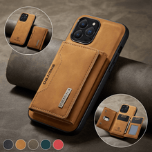 Lade das Bild in den Galerie-Viewer, iPhone Card Magnetic Removable Case | abnehmbares magnetisches Kunstleder Etui Premium Schutzhülle
